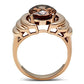 MAGL242 - IP Rose Gold(Ion Plating) Brass Ring with AAA Grade CZ  in Brown