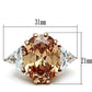MAGL243 - IP Rose Gold(Ion Plating) Brass Ring with AAA Grade CZ  in Champagne