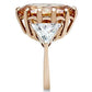 MAGL243 - IP Rose Gold(Ion Plating) Brass Ring with AAA Grade CZ  in Champagne
