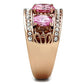 MAGL244 - IP Rose Gold(Ion Plating) Brass Ring with AAA Grade CZ  in Rose