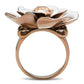MAGL247 - IP Rose Gold(Ion Plating) Brass Ring with Top Grade Crystal  in Light Peach