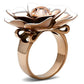 MAGL247 - IP Rose Gold(Ion Plating) Brass Ring with Top Grade Crystal  in Light Peach