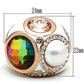 MAGL248 - IP Rose Gold(Ion Plating) Brass Ring with Synthetic Synthetic Glass in Multi Color