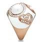 MAGL248 - IP Rose Gold(Ion Plating) Brass Ring with Synthetic Synthetic Glass in Multi Color