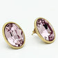 MAGL258 - IP Gold(Ion Plating) Brass Earrings with Top Grade Crystal  in Light Amethyst