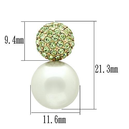 MAGL264 - IP Gold(Ion Plating) Brass Earrings with Synthetic Pearl in White