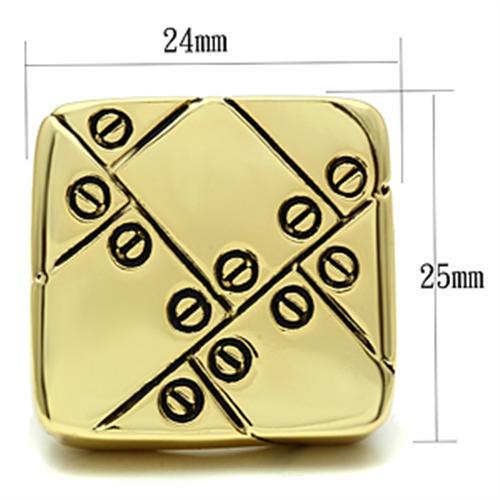 MAGL287 - IP Gold(Ion Plating) Brass Ring with Epoxy  in Jet