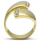 MAGL292 - IP Gold(Ion Plating) Brass Ring with Top Grade Crystal  in Clear