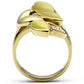 MAGL302 - IP Gold(Ion Plating) Brass Ring with Synthetic Cat Eye in Citrine Yellow