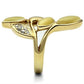 MAGL302 - IP Gold(Ion Plating) Brass Ring with Synthetic Cat Eye in Citrine Yellow