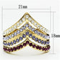 MAGL305 - IP Gold(Ion Plating) Brass Ring with Top Grade Crystal  in Multi Color