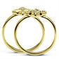 MAGL319 - IP Gold(Ion Plating) Brass Ring with Top Grade Crystal  in Clear