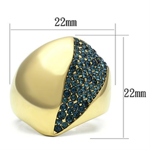 MAGL324 - IP Gold(Ion Plating) Brass Ring with Top Grade Crystal  in Montana