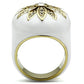 MAGL326 - IP Gold(Ion Plating) Brass Ring with Top Grade Crystal  in Clear