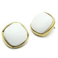 MAGL338 - IP Gold(Ion Plating) Brass Earrings with Synthetic Synthetic Glass in White