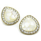 MAGL346 - IP Gold(Ion Plating) Brass Earrings with Synthetic Synthetic Stone in Clear