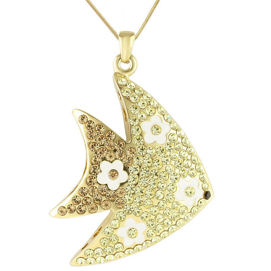 MALO1198 - Gold Brass Pendant with Top Grade Crystal  in Multi Color