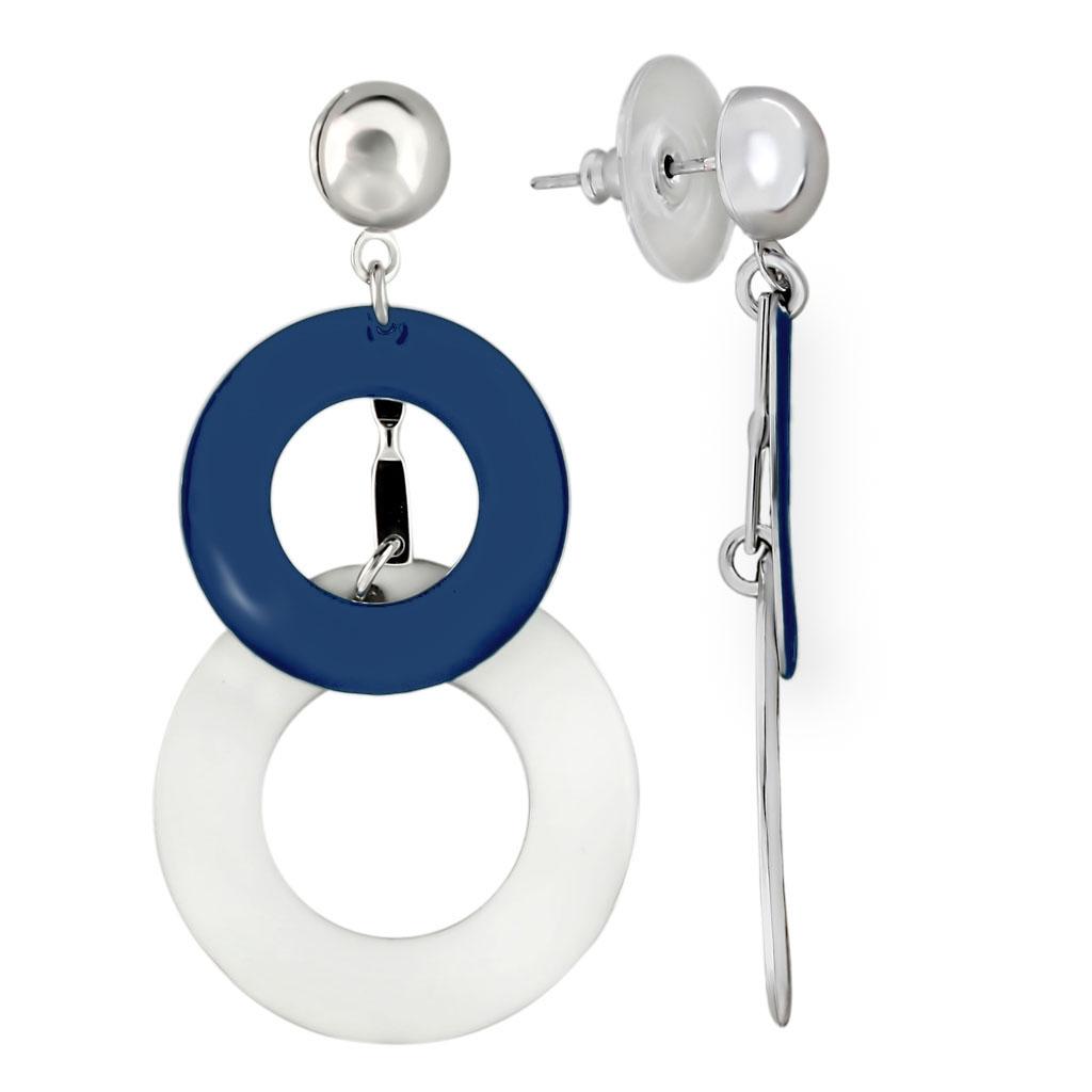 MALO1207 - Rhodium Brass Earrings with No Stone