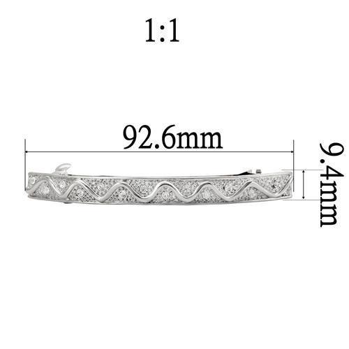 MALO1425 - Rhodium White Metal Tiaras & Hair Clip with Top Grade Crystal  in Clear