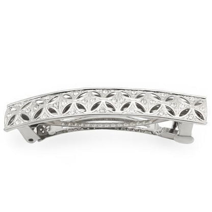 MALO1428 - Rhodium White Metal Tiaras & Hair Clip with Top Grade Crystal  in Clear