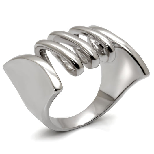 MALO1521 - Rhodium Brass Ring with No Stone