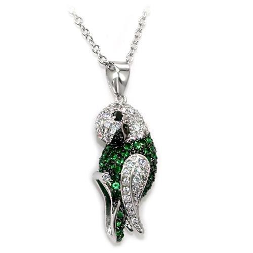 MALO1567 - Rhodium + Ruthenium Brass Chain Pendant with AAA Grade CZ  in Multi Color