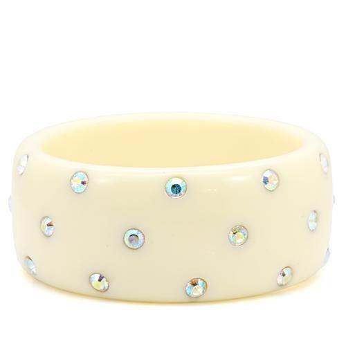 MALO1905 -  Resin Bangle with Top Grade Crystal  in Aurora Borealis (Rainbow Effect)