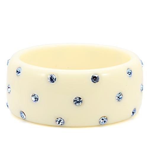 MALO1907 -  Resin Bangle with Top Grade Crystal  in Light Sapphire
