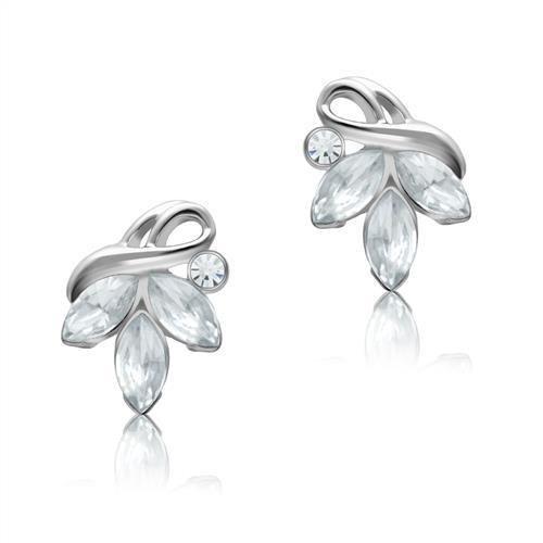 MALO1966 - Rhodium White Metal Earrings with Top Grade Crystal  in Clear