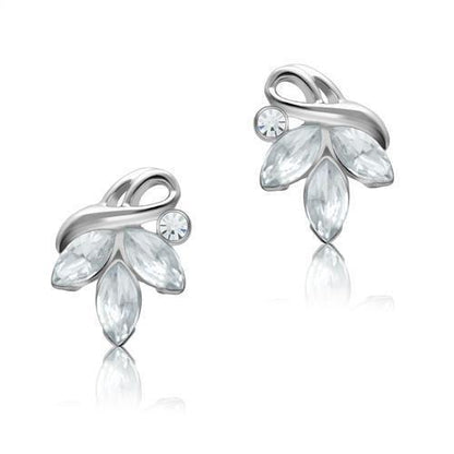 MALO1966 - Rhodium White Metal Earrings with Top Grade Crystal  in Clear