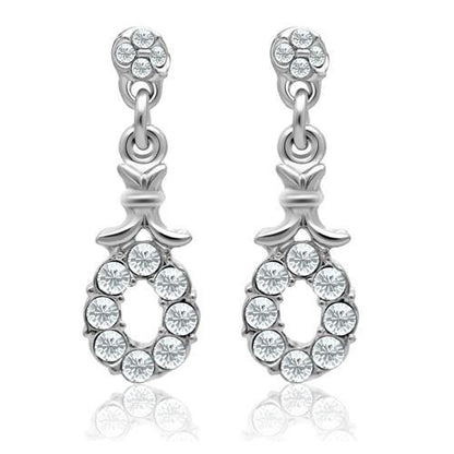 MALO1974 - Rhodium White Metal Earrings with Top Grade Crystal  in Clear