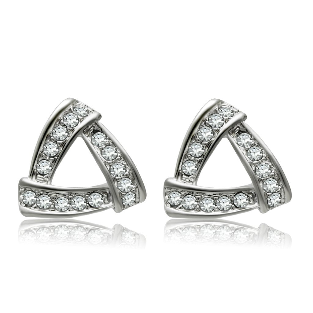 MALO1975 - Rhodium White Metal Earrings with Top Grade Crystal  in Clear