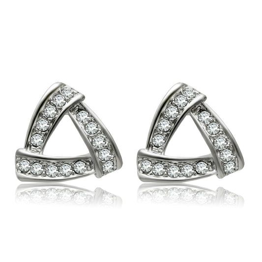 MALO1975 - Rhodium White Metal Earrings with Top Grade Crystal  in Clear