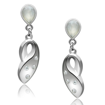 MALO1978 - Rhodium White Metal Earrings with Top Grade Crystal  in Clear