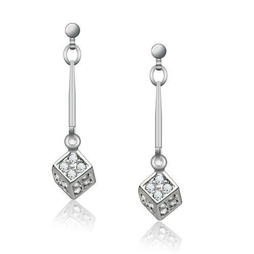 MALO1981 - Rhodium White Metal Earrings with Top Grade Crystal  in Clear