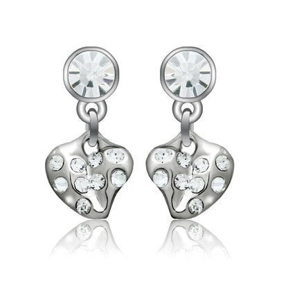MALO1982 - Rhodium White Metal Earrings with Top Grade Crystal  in Clear