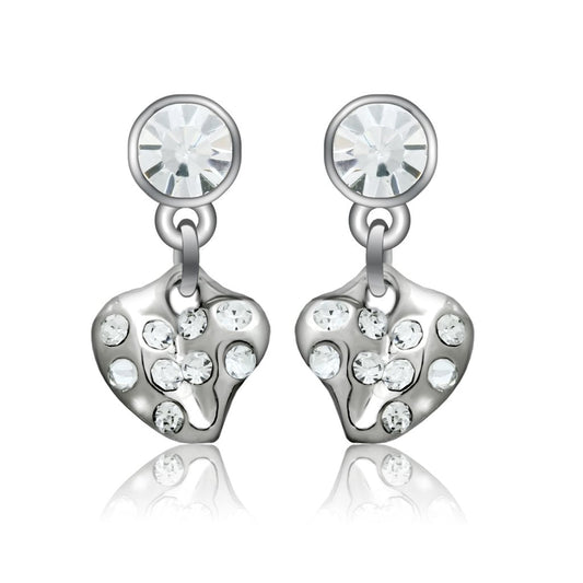 MALO1982 - Rhodium White Metal Earrings with Top Grade Crystal  in Clear