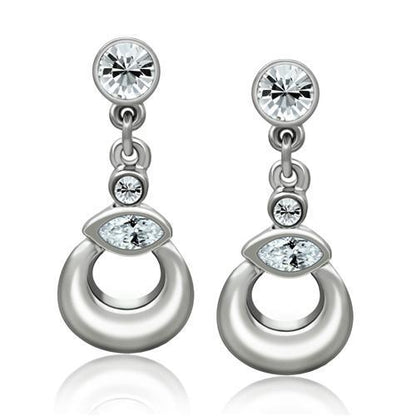MALO1989 - Rhodium White Metal Earrings with Top Grade Crystal  in Clear