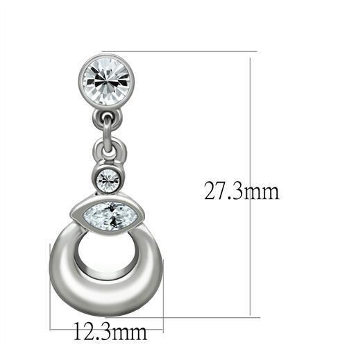 MALO1989 - Rhodium White Metal Earrings with Top Grade Crystal  in Clear