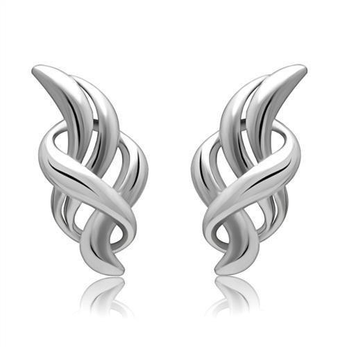 MALO1991 - Rhodium White Metal Earrings with No Stone