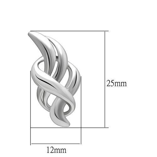 MALO1991 - Rhodium White Metal Earrings with No Stone