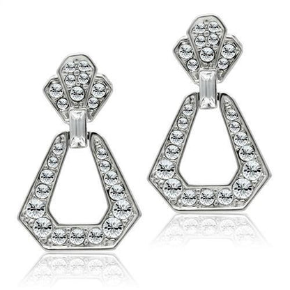 MALO1995 - Rhodium White Metal Earrings with Top Grade Crystal  in Clear