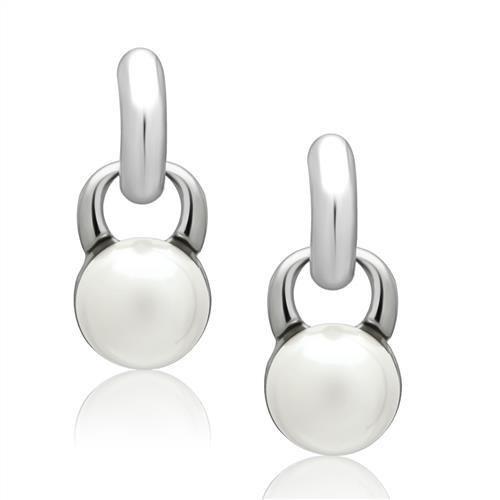 MALO1998 - Rhodium White Metal Earrings with Top Grade Crystal  in White