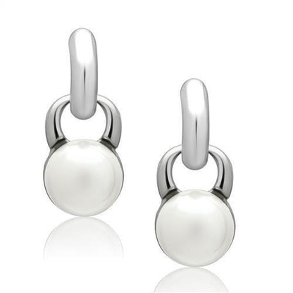 MALO1998 - Rhodium White Metal Earrings with Top Grade Crystal  in White