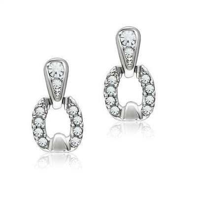 MALO1999 - Rhodium White Metal Earrings with Top Grade Crystal  in Clear