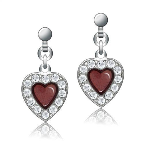 MALO2000 - Rhodium White Metal Earrings with Top Grade Crystal  in Clear