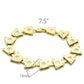 MALO2002 - Matte Gold & Gold Brass Bracelet with AAA Grade CZ  in Clear