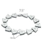 MALO2003 - Matte Rhodium & Rhodium Brass Bracelet with AAA Grade CZ  in Clear