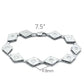 MALO2006 - Matte Rhodium & Rhodium Brass Bracelet with AAA Grade CZ  in Clear
