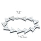 MALO2013 - Matte Rhodium & Rhodium Brass Bracelet with AAA Grade CZ  in Clear